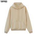 toppies womens tracksuits hooded sweatshirts 2020 autumn winter fleece oversize hoodies solid color jackets JadeMoghul Inc. 