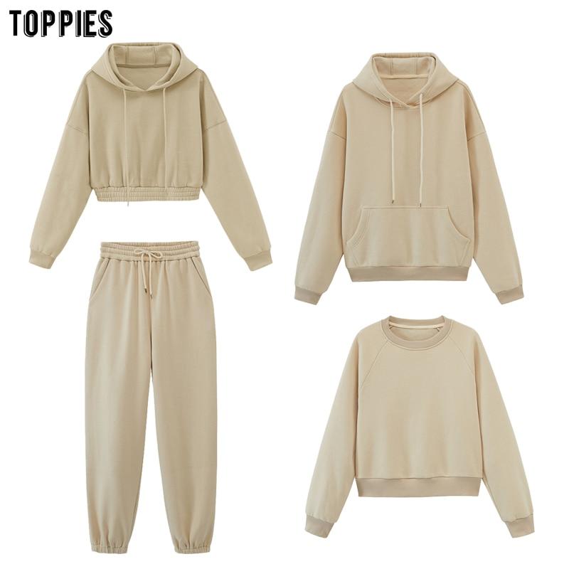 toppies womens tracksuits hooded sweatshirts 2020 autumn winter fleece oversize hoodies solid color jackets JadeMoghul Inc. 