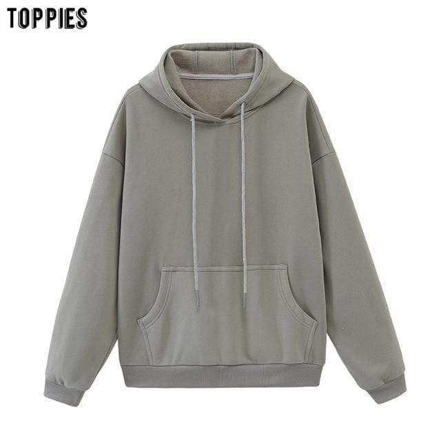 toppies womens tracksuits hooded sweatshirts 2020 autumn winter fleece oversize hoodies solid color jackets JadeMoghul Inc. 
