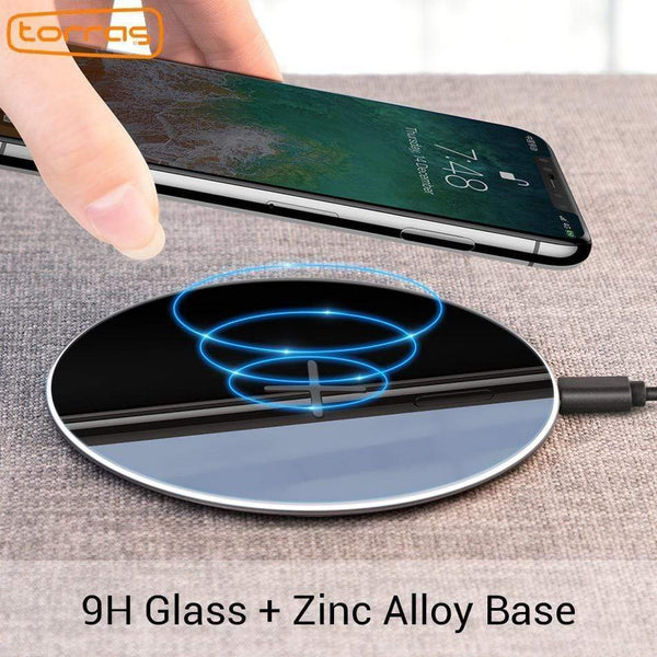 Torras Original Qi Wireless Charger for iPhone X XS Max Slim Fast 10W USB Wireless Charging for Samsung S8 S7 Edge Wireless Pad