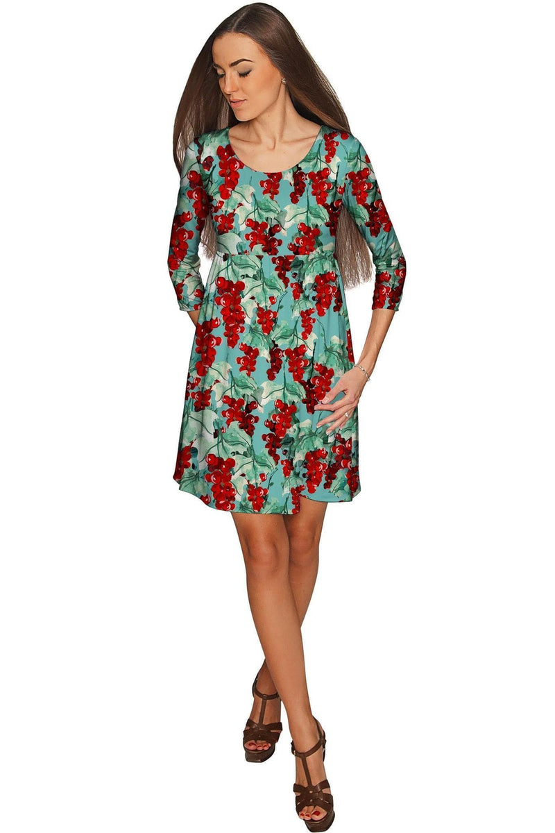 Toscana Gloria Green Pattern Empire Waist Dress - Women