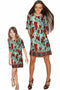 Toscana Toscana Grace Green Printed Elbow Sleeve Shift Dress - Girls Grace Shift Dress