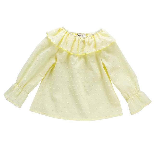Touchcare Sleeveless Solid Baby Girl T-shirts Lotus Leaf Collar A-line O-Ncek Toddler Top Blouse Baby Girls Clothing Kid T Shirt