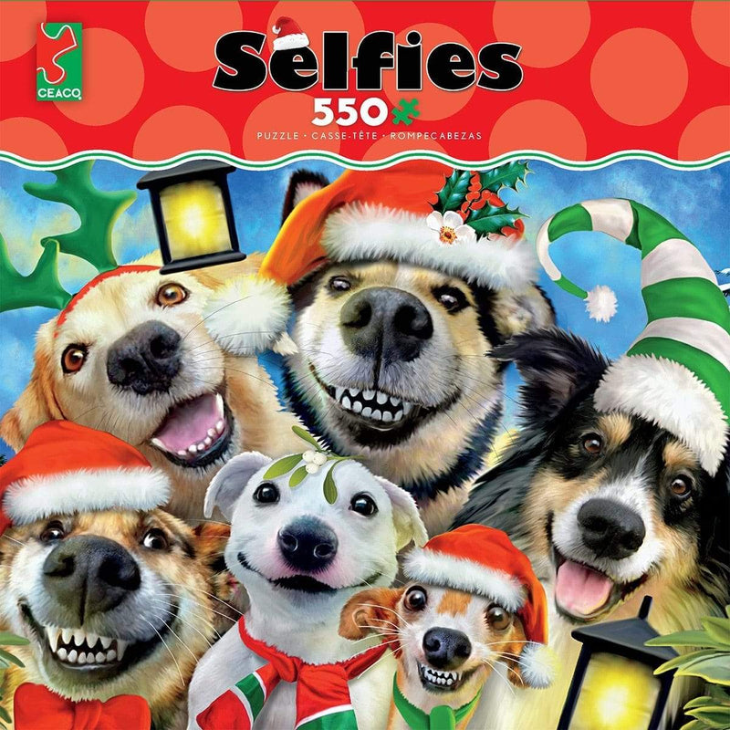 Ceaco Selfies 550 Piece Puzzle - Holiday Dogs