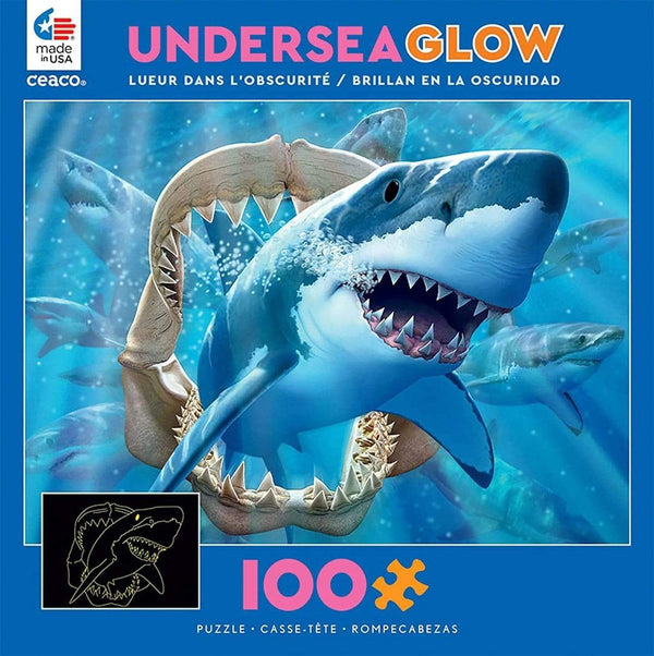 Ceaco Undersea Glow Great White Delight Jigsaw Puzzle - 100 Pieces