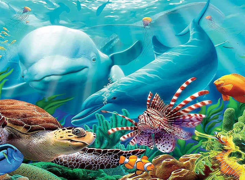 Ceaco Undersea Glow Seavilians Jigsaw Puzzle - 100 Pieces