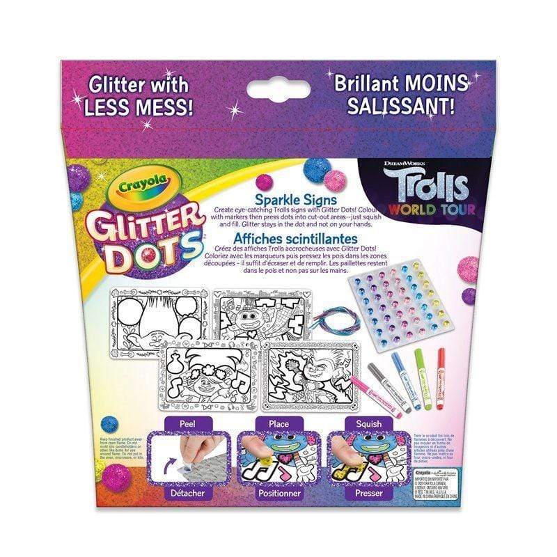 Crayola Glitter Dots Sparkle Signs - TROLLS WORLD TOUR