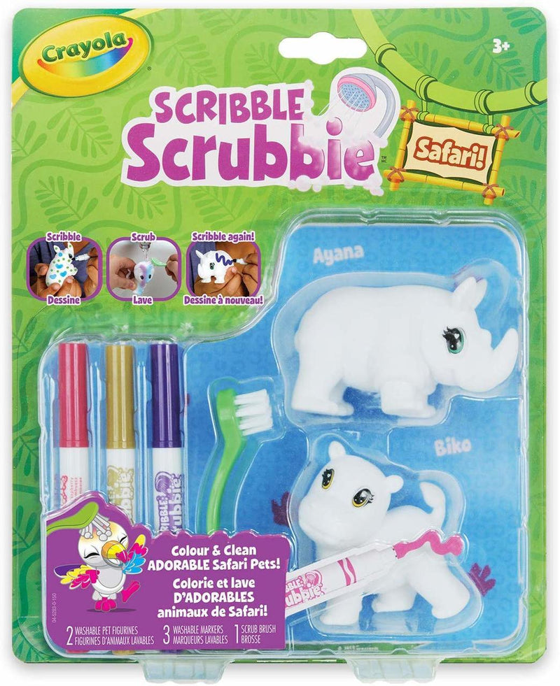 Crayola Scribble Scrubbie Safari Animals - Rhino and Hippo