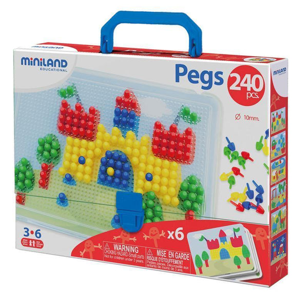 Toys & Games Primary Peg Sts 3/8 In Pegs 240 Pcs MINILAND EDUCATIONAL CORPORATION