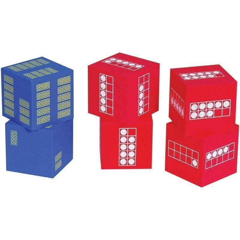 Toys & Games TEN FRAME 6 FOAM DICE 4 RED  2 BLUE LEARNING ADVANTAGE