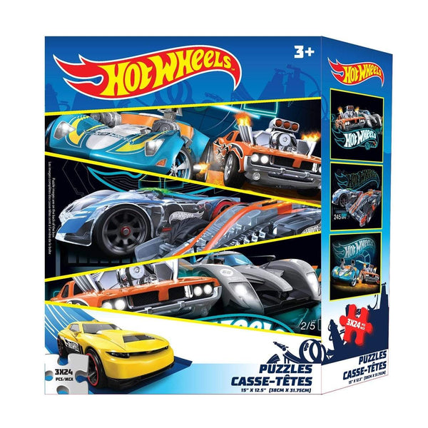 Hot Wheels 3-Puzzle Pack - 3x 24 Piece Puzzles