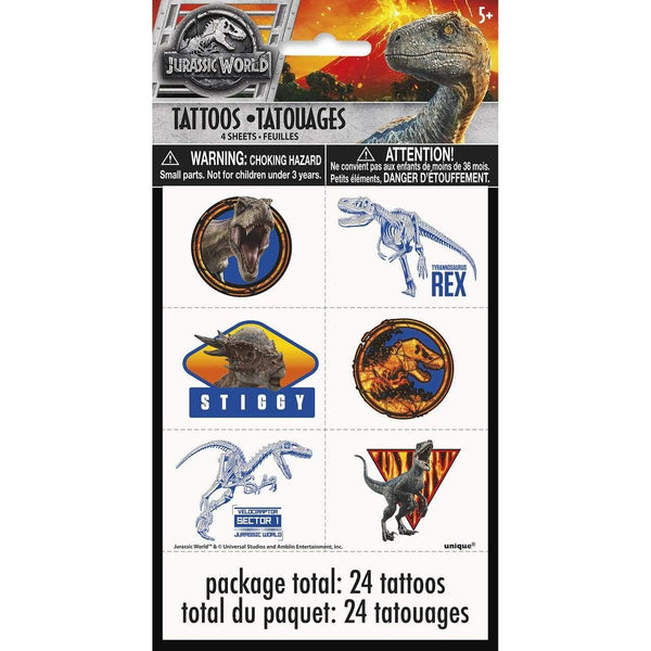 Jurassic World Tattoo Sheets [4 Sheets]