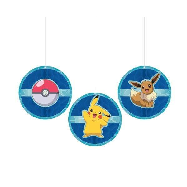 Pokemon Party Hanging Honeycomb Decorations [3 per Package]
