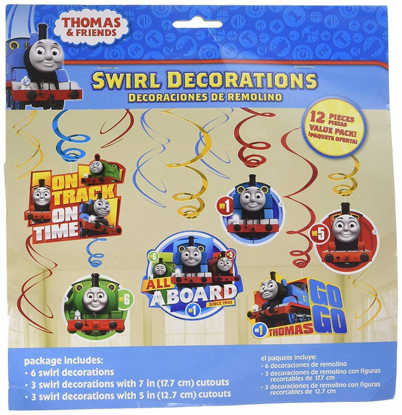 Thomas The Tank Engine Swirl Decorations - 12 Count