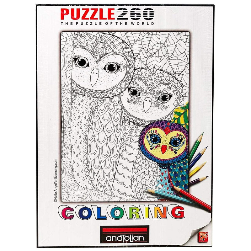 Anatolian Coloring Owls Family - 500 Piece Jigsaw Puzzle
