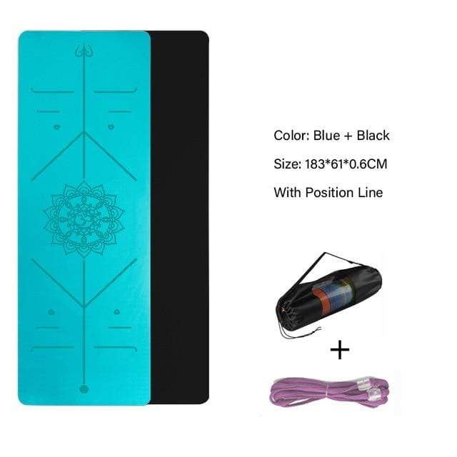 TPE Yoga Double Layer Non-Slip Mat Yoga Exercise Pad with Position Line For Fitness Gymnastics and Pilates JadeMoghul Inc. 