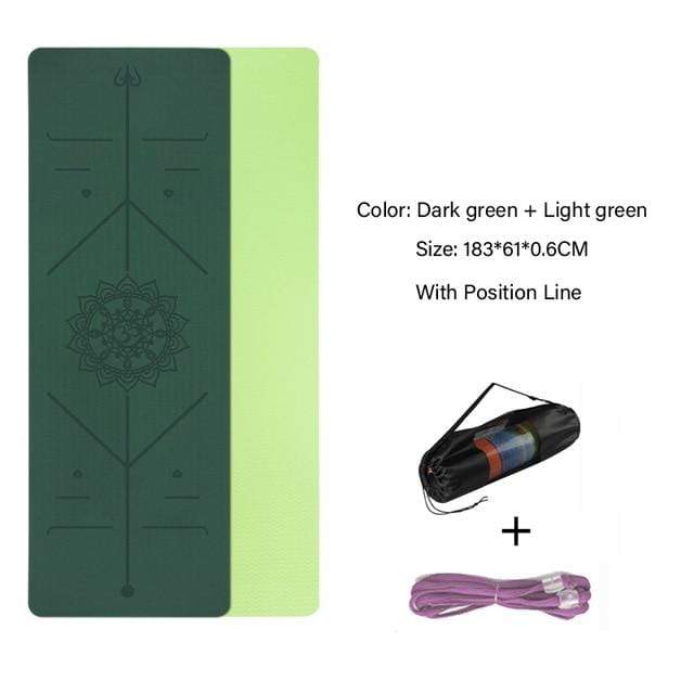 TPE Yoga Double Layer Non-Slip Mat Yoga Exercise Pad with Position Line For Fitness Gymnastics and Pilates JadeMoghul Inc. 