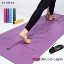 TPE Yoga Double Layer Non-Slip Mat Yoga Exercise Pad with Position Line For Fitness Gymnastics and Pilates JadeMoghul Inc. 