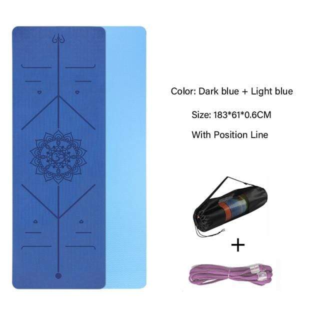 TPE Yoga Double Layer Non-Slip Mat Yoga Exercise Pad with Position Line For Fitness Gymnastics and Pilates JadeMoghul Inc. 