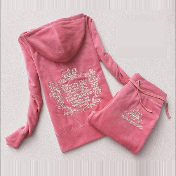 track suit Spring / Autumn / 2017 Women's Brand Tracksuit Velvet Cloth Women's Suit Velor Tracksuit Sweatshirts & Pants size S-XXXL AExp