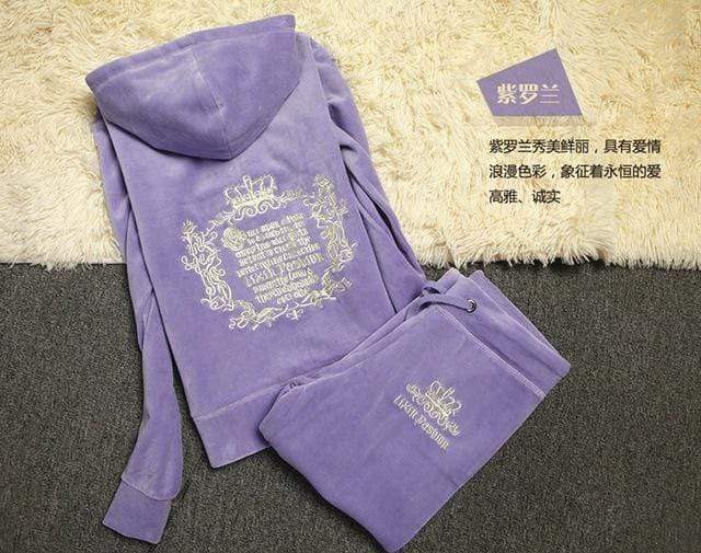 track suit Spring / Autumn / 2017 Women's Brand Tracksuit Velvet Cloth Women's Suit Velor Tracksuit Sweatshirts & Pants size S-XXXL AExp