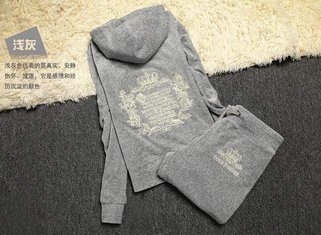 track suit Spring / Autumn / 2017 Women's Brand Tracksuit Velvet Cloth Women's Suit Velor Tracksuit Sweatshirts & Pants size S-XXXL AExp