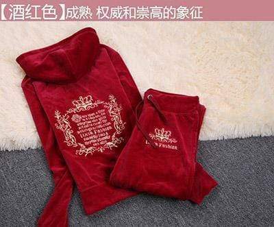 track suit Spring / Autumn / 2017 Women's Brand Tracksuit Velvet Cloth Women's Suit Velor Tracksuit Sweatshirts & Pants size S-XXXL AExp