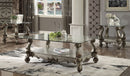 Traditional Style Wooden Coffee Table with Glass Top and Carving Details, Gray and Clear-Coffee Tables-Gray and Clear-Wood, Veneer, Poly Resin, Glass-JadeMoghul Inc.