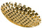 Trays Perforated Patterned Round Concave Tray In Ceramic, Large, Chrome Gold Benzara