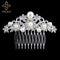 TREAZY Leaf Flower Butterfly Wedding Tiara Diamante Silver Plated Crystal Pearl Hair Combs Hairpins Bridal Jewelry Accessories