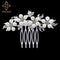 TREAZY Leaf Flower Butterfly Wedding Tiara Diamante Silver Plated Crystal Pearl Hair Combs Hairpins Bridal Jewelry Accessories