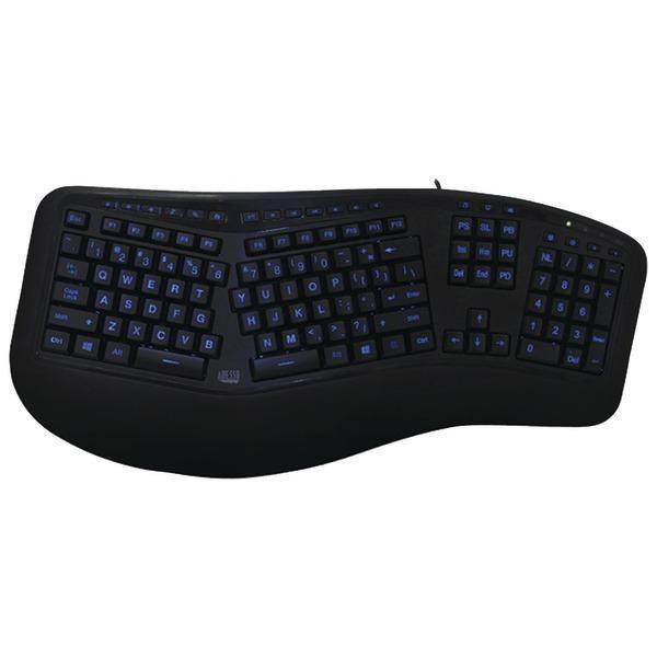 Tru-Form(TM) 150 3-Color Illuminated Ergonomic Keyboard-Keyboard & Keypads-JadeMoghul Inc.