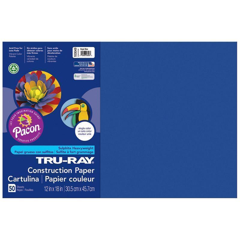 TRU RAY 12 X 18 ROYAL BLUE 50 SHT-Arts & Crafts-JadeMoghul Inc.