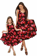True Passion Vizcaya Black & Red Floral Party Dress - Women