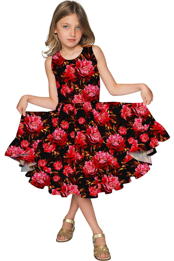 True Passion Vizcaya Fit & Flare Red Fancy Party Dress - Girls