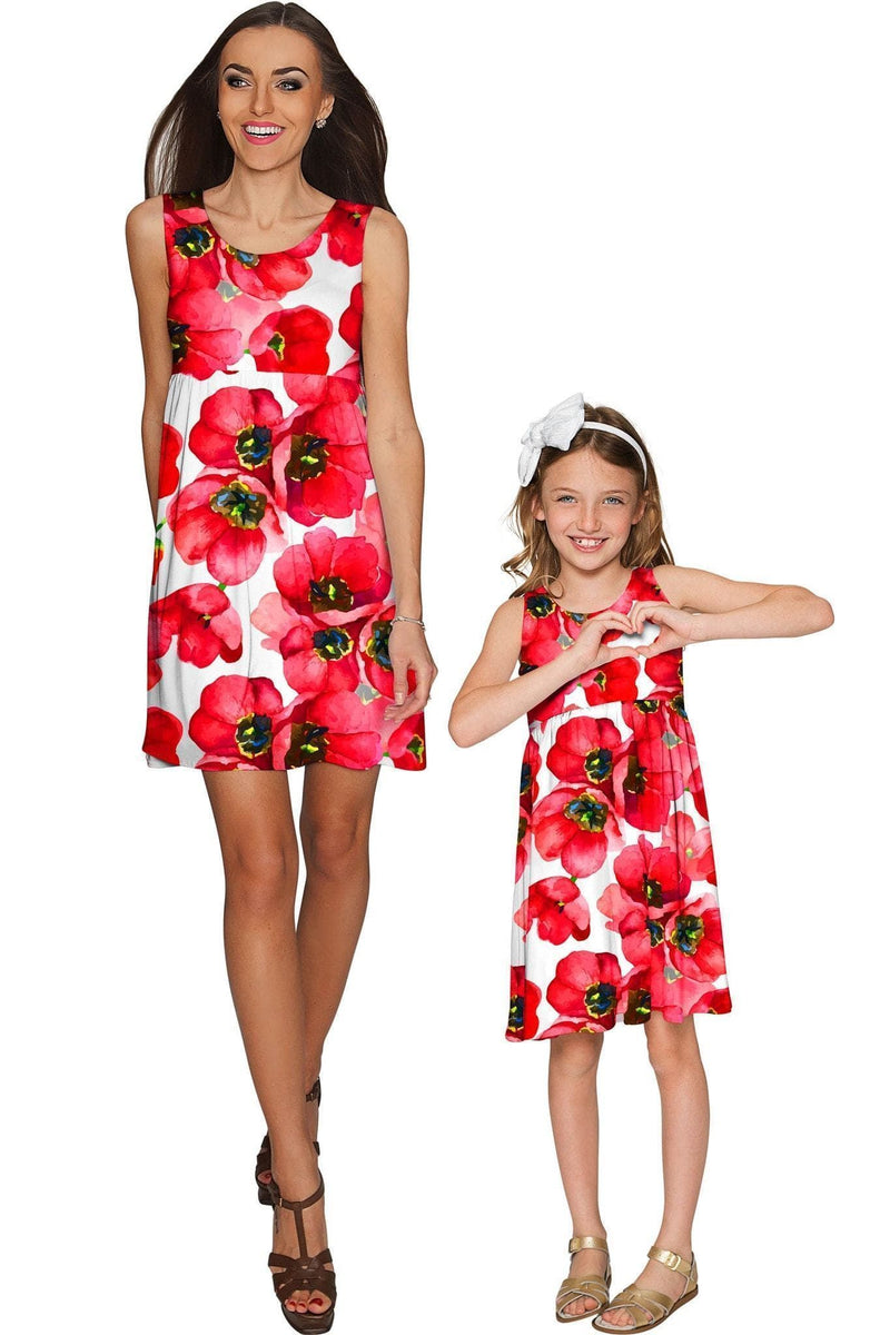 Tulip Salsa Sanibel Empire Waist Red Floral Knit Dress - Girls