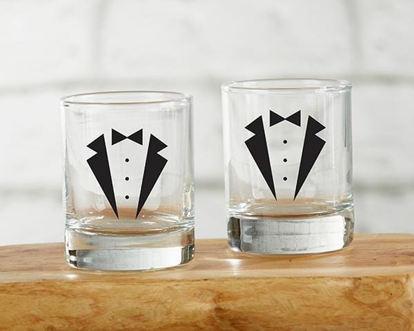 Tuxedo Shot Glass (Set of 4)-Personalized Coasters-JadeMoghul Inc.