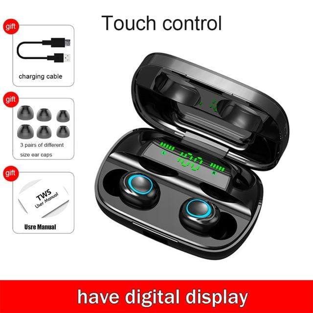 TWS Bluetooth 5.0 Headphone Wireless Earphone Touch Control Waterproof 9D Stereo Sport Gaming Headset LED Display With Mic JadeMoghul Inc. 