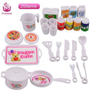 UCanaan 25 pcs Plastic Dinner Set for Barbie Doll Educational Classic Toy DIY Children Kids Baby Pretend Play Kitchen Food Toy