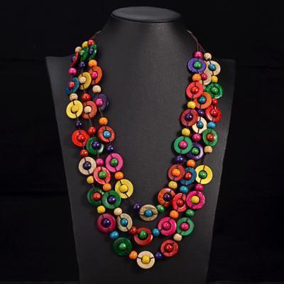 UDDEIN Bohemia Ethnic Necklace & Pendant Multi Layer Beads Jewelry Vintage Statement Long Necklace Women Handmade Wood Jewelry