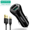 Ugreen 36W Car Charger Dual Quick Charge 3.0 Car-Charger with Charging Cable Fast Dual USB Fast Mobile Phone Quick Car Charger JadeMoghul Inc. 