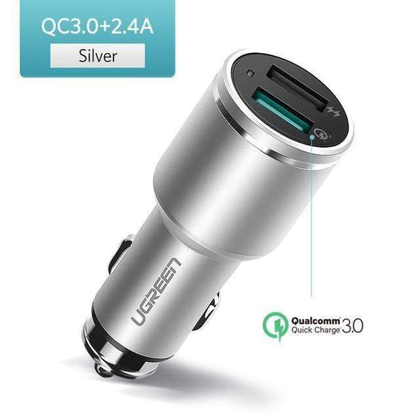 Ugreen Car Charger Dual USB Quick Charge 3.0 for iPhone X 8 QC 3.0 Car-Charger for Samsung Galaxy S9 Fast Phone Charger for LG