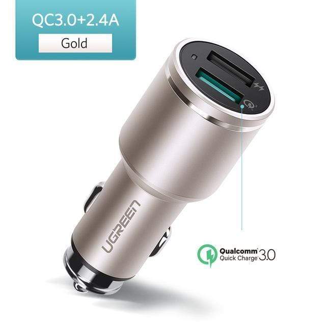 Ugreen Car Charger Dual USB Quick Charge 3.0 for iPhone X 8 QC 3.0 Car-Charger for Samsung Galaxy S9 Fast Phone Charger for LG