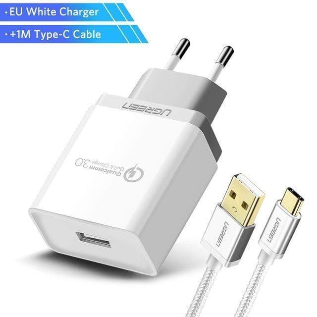 Ugreen USB Charger 18W Quick Charge 3.0 Mobile Phone Charger for iPhone Fast QC 3.0 Charger for Huawei Samsung Galaxy S9+ S8+
