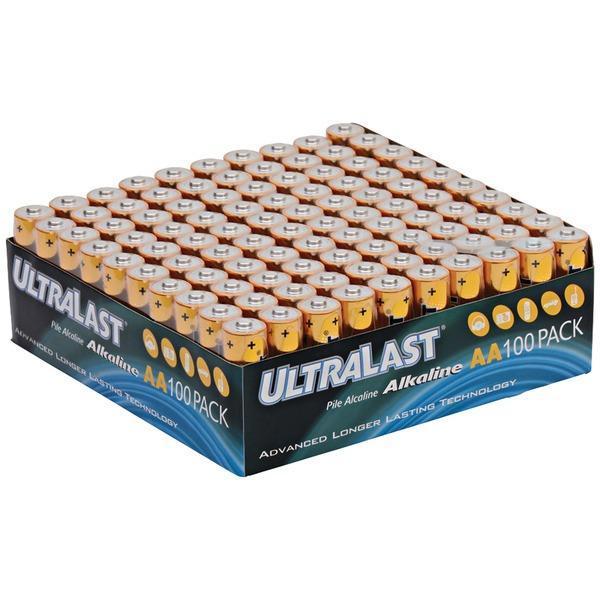ULA100AAB Alkaline AA Batteries, 100 pk-Round Cell Batteries-JadeMoghul Inc.