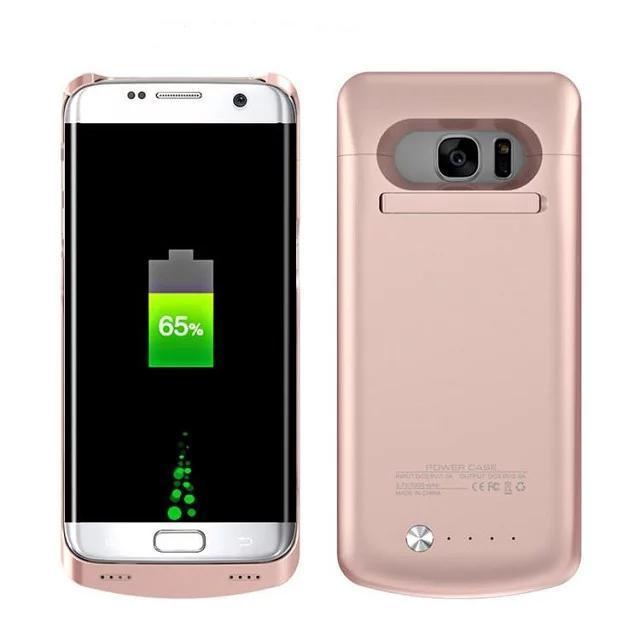 Ultra Slim Backup External Battery Charger Case Powerbank Cover For Samsung Galaxy S7 G9300 4200mAh /S7 Edge G9350 5200mAh-rosegold for S7edge-JadeMoghul Inc.