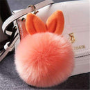Ultra Soft Pom Pom Bunny Ears Key Chain Charm