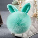 Ultra Soft Pom Pom Bunny Ears Key Chain Charm-green-JadeMoghul Inc.