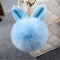Ultra Soft Pom Pom Bunny Ears Key Chain Charm-light blue-JadeMoghul Inc.