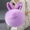 Ultra Soft Pom Pom Bunny Ears Key Chain Charm-purple-JadeMoghul Inc.